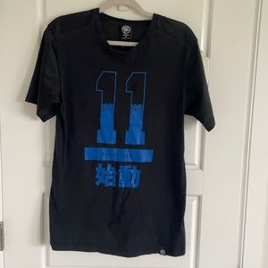BLACK/BLUE TSHIRT AND JERSEY MESH